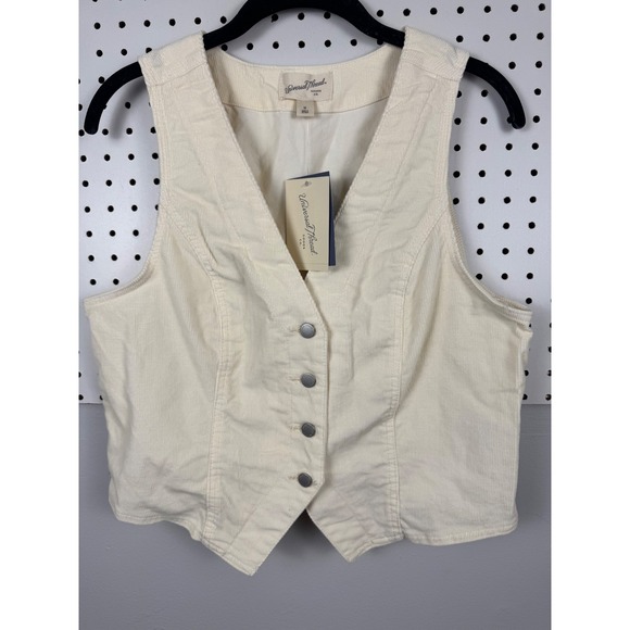 Universal Thread Jackets & Blazers - Universal Thread Cream Corduroy Button Front Vest Cream MRM9YL Size M NEW